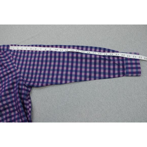 Johnston & Murphy Shirt Mens Large Check 100% Cotton Button Down Long Sleeve - Picture 6 of 7